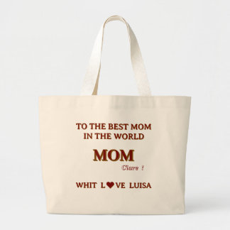 Personalised Mummy mum Script natural Large Tote Bag