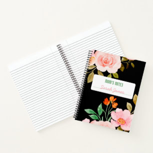 Personalised "Mum's Notes" Black Notebook