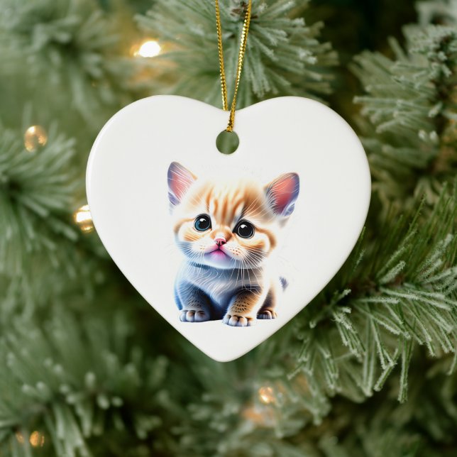 Personalised Munchkin Kitten Ceramic Tree Decoration (Tree)