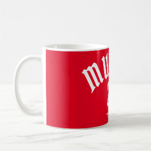 Personalised Munich Red Number And Name Coffee Mug