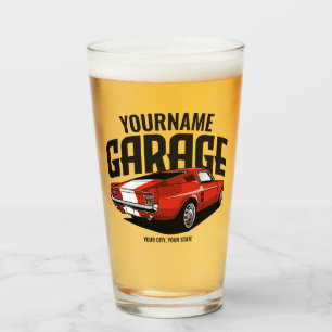 Personalised Muscle Car 1967 Red Fastback Garage Glass