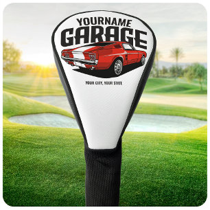 Personalised Muscle Car 1967 Red Fastback Garage  Golf Head Cover