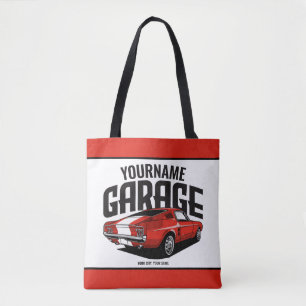 Personalised Muscle Car 1967 Red Fastback Garage Tote Bag