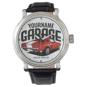 Personalised Muscle Car 1967 Red Fastback Garage Watch