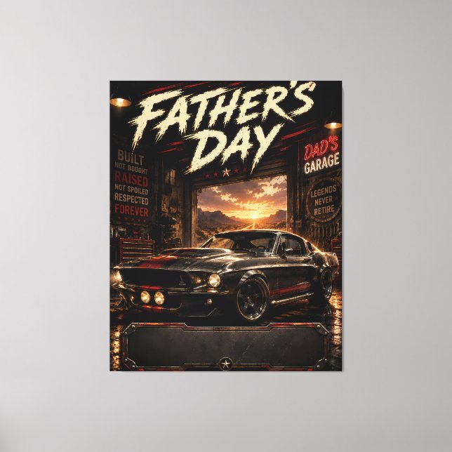 Personalised Muscle Car Canvas Gift for Dad Print (Front)