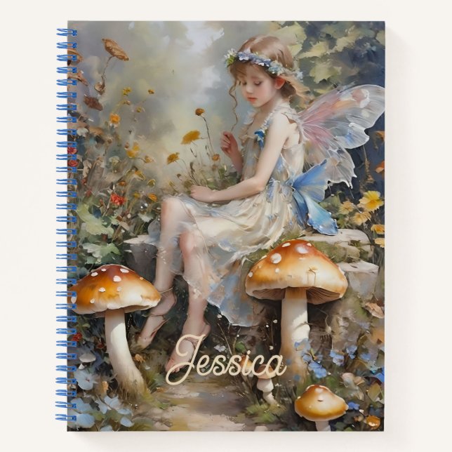 Personalised Mushroom Fairy journal notebook (Front)