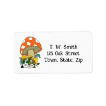 Personalised Mushroom Return Address