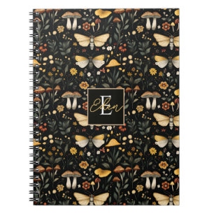 Personalised Mushrooms and Flowers Cottagecore Notebook