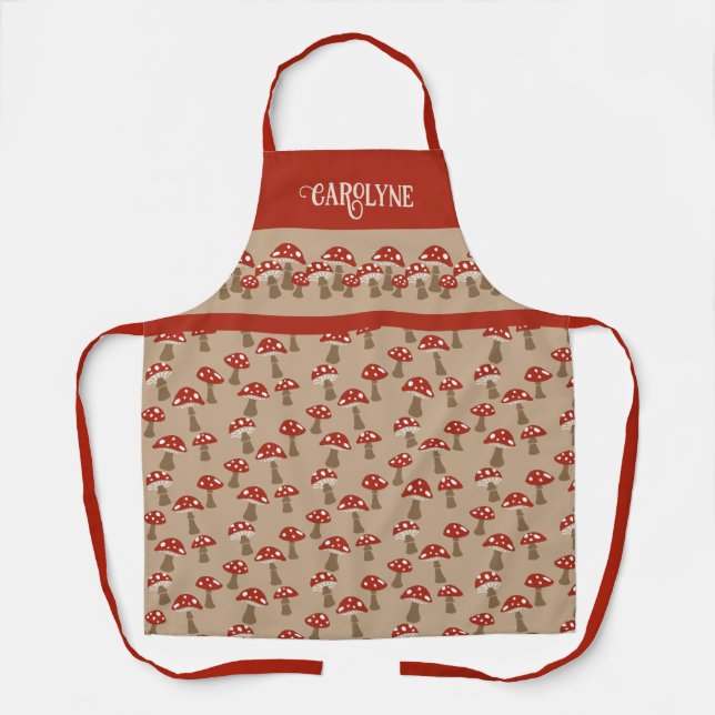 Personalised Mushrooms Apron (Front)