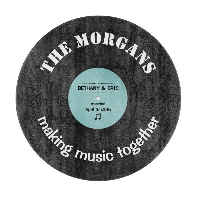 Personalised Music Album Retro Design Cutting Board (Front)