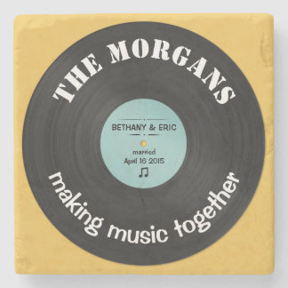 Personalised Music Album Retro Design Stone Coaster