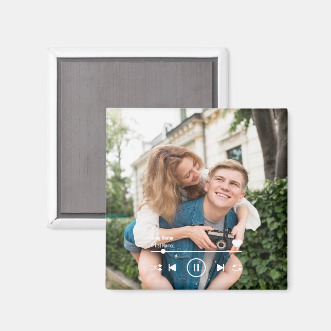Personalised Music Custom Photo Fridge Him Her Magnet (Front/Back)
