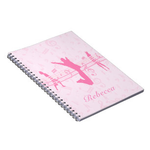 Personalised Music Dance and Drama Pink Notebook