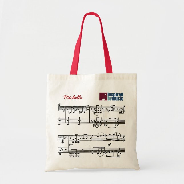 personalised music inspired tote bag (Front)