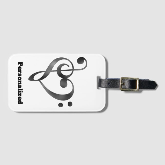 Personalised Music Lover Luggage or Instrument Tag (Front Horizontal)