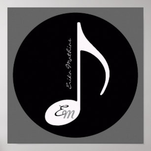 personalised music note black idea poster