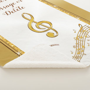 Personalised, Music Note Blanket, Cosy Sherpa Blanket