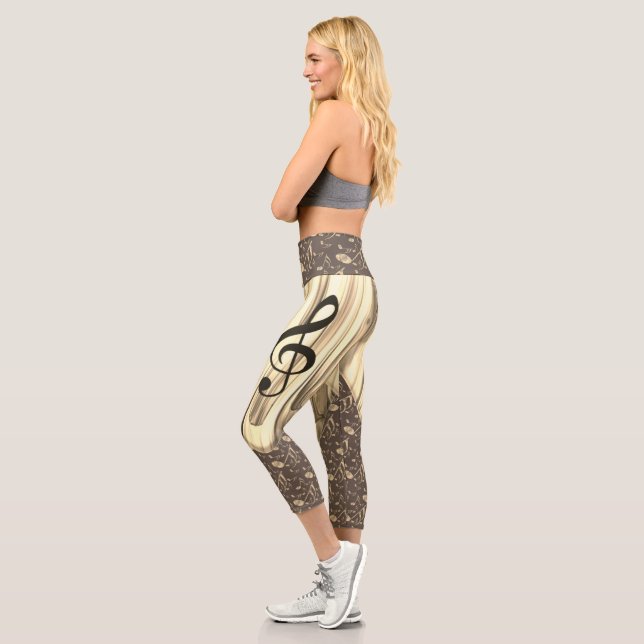 Personalised Music Note Guitar Pick  Capri Leggings (Left)