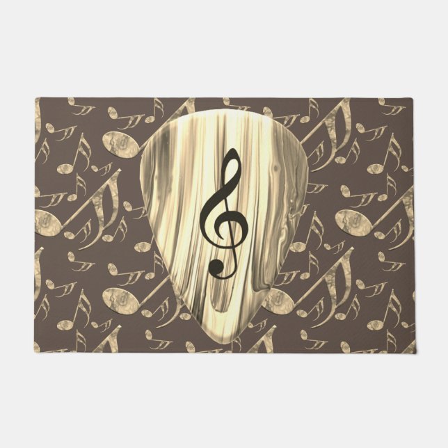 Personalised Music Note Guitar Pick  Doormat (Front)