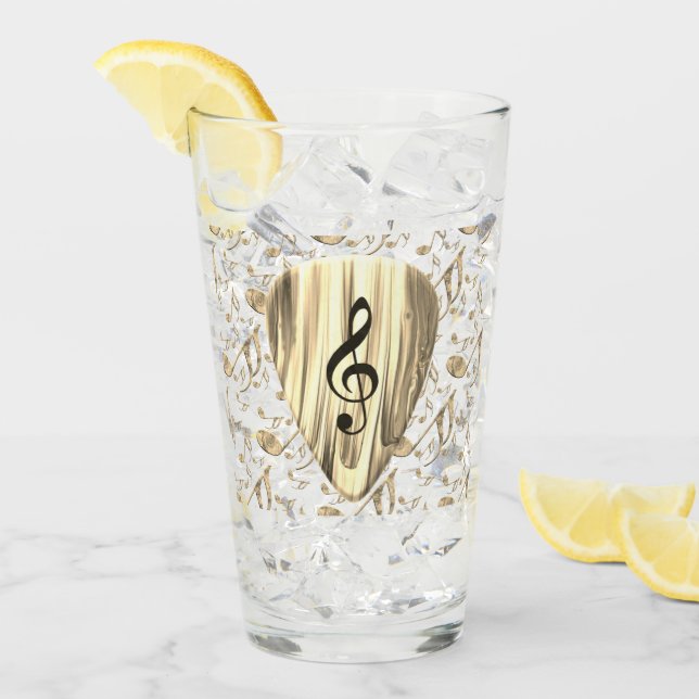 Personalised Music Note Guitar Pick  Glass (Front Ice)