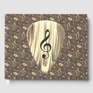 Personalised Music Note Guitar Pick Guest Book