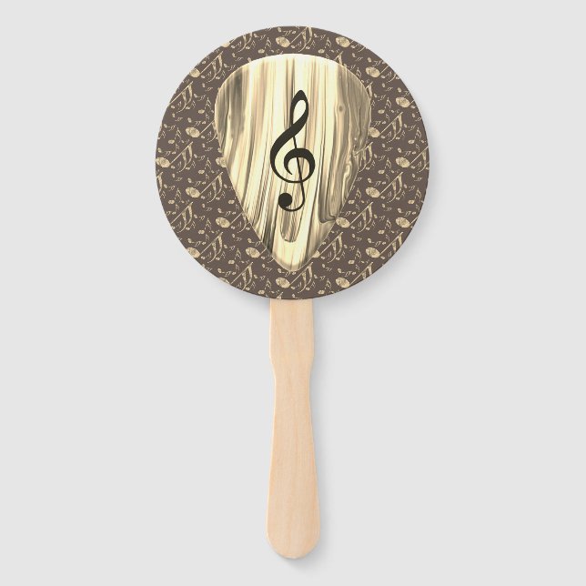 Personalised Music Note Guitar Pick  Hand Fan (Front)