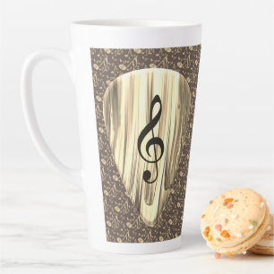 Personalised Music Note Guitar Pick  Latte Mug