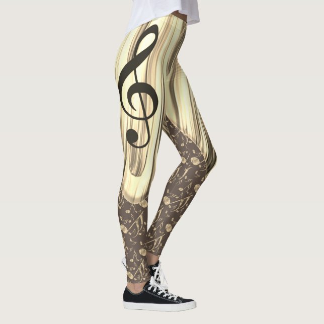 Personalised Music Note Guitar Pick  Leggings (Right)