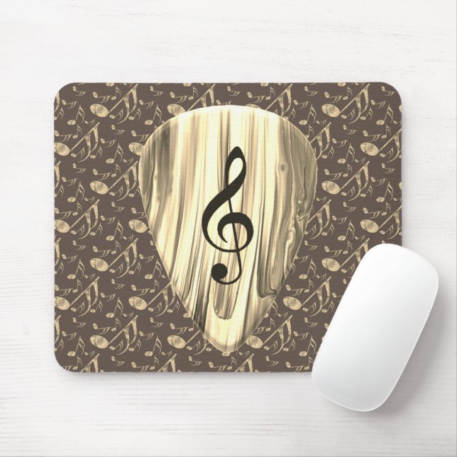 Personalised Music Note Guitar Pick  Mouse Mat (With Mouse)