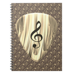Personalised Music Note Guitar Pick Notebook