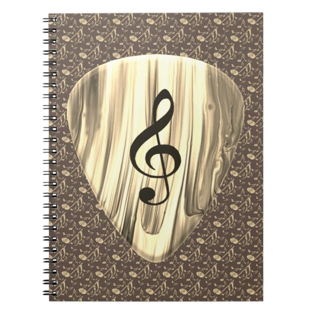 Personalised Music Note Guitar Pick  Notebook (Front)