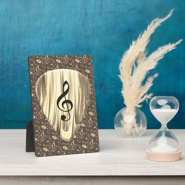 Personalised Music Note Guitar Pick  Plaque (Side)