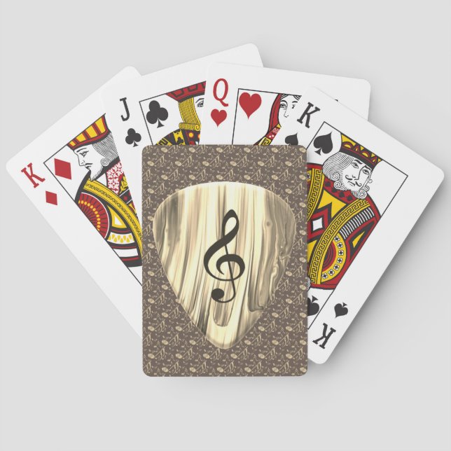Personalised Music Note Guitar Pick  Playing Cards (Back)