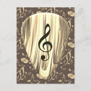 Personalised Music Note Guitar Pick  Postcard