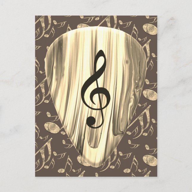 Personalised Music Note Guitar Pick  Postcard (Front)