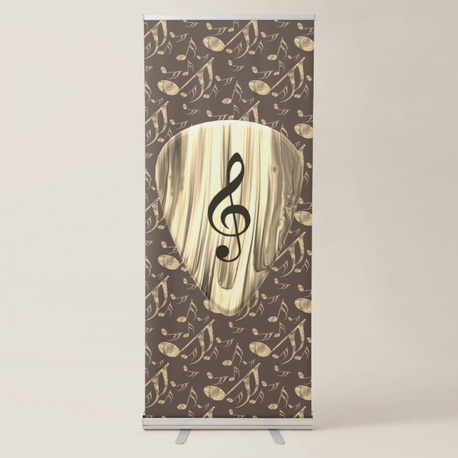 Personalised Music Note Guitar Pick  Retractable Banner (Front)