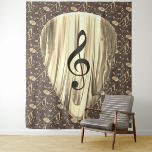 Personalised Music Note Guitar Pick Tapestry