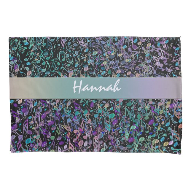 Personalised Music Note Pillowcase (Front)