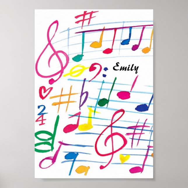 Personalised Music Note Poster (Front)