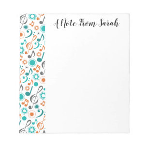 Personalised Music Notes and Clefs Notepad