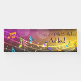 Personalised Music Notes Birthday Banner