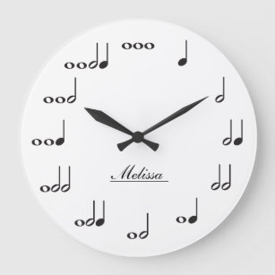 Personalised Music Notes Large Clock