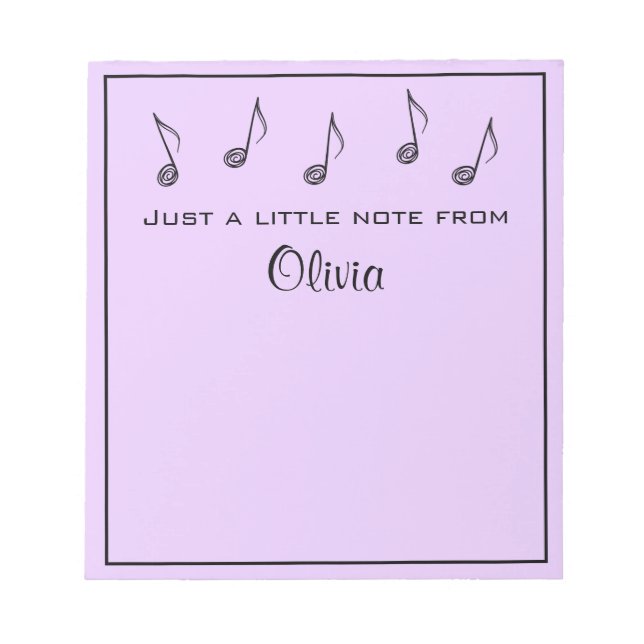 Personalised Music Notes Notepad (Front)