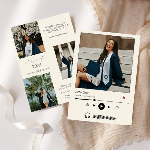 Personalised Music Player Class of 2025 graduation Invitation