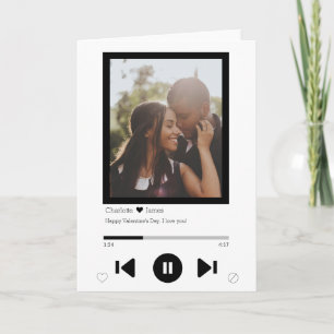 Personalised Music Player Valentines Photo Card