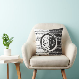 Personalised music score design cushion