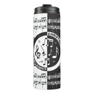 Personalised music score design thermal tumbler