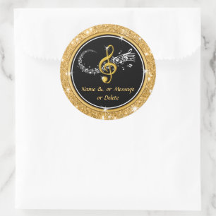 Personalised Music Stickers for Favours, Envelopes