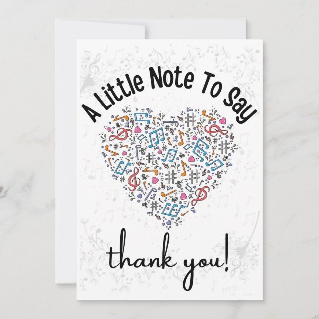 Personalised Music Teacher Appreciation Card (Front)