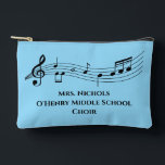 Personalised Music Teacher Musical Notes Accessory Pouch<br><div class="desc">A cool custom music teacher cosmetic bag featuring a musical staff with notes. Order this cute customisable gift for a musician,  composer,  band or orchestra conductor,  or choir director and personalise with their name.</div>